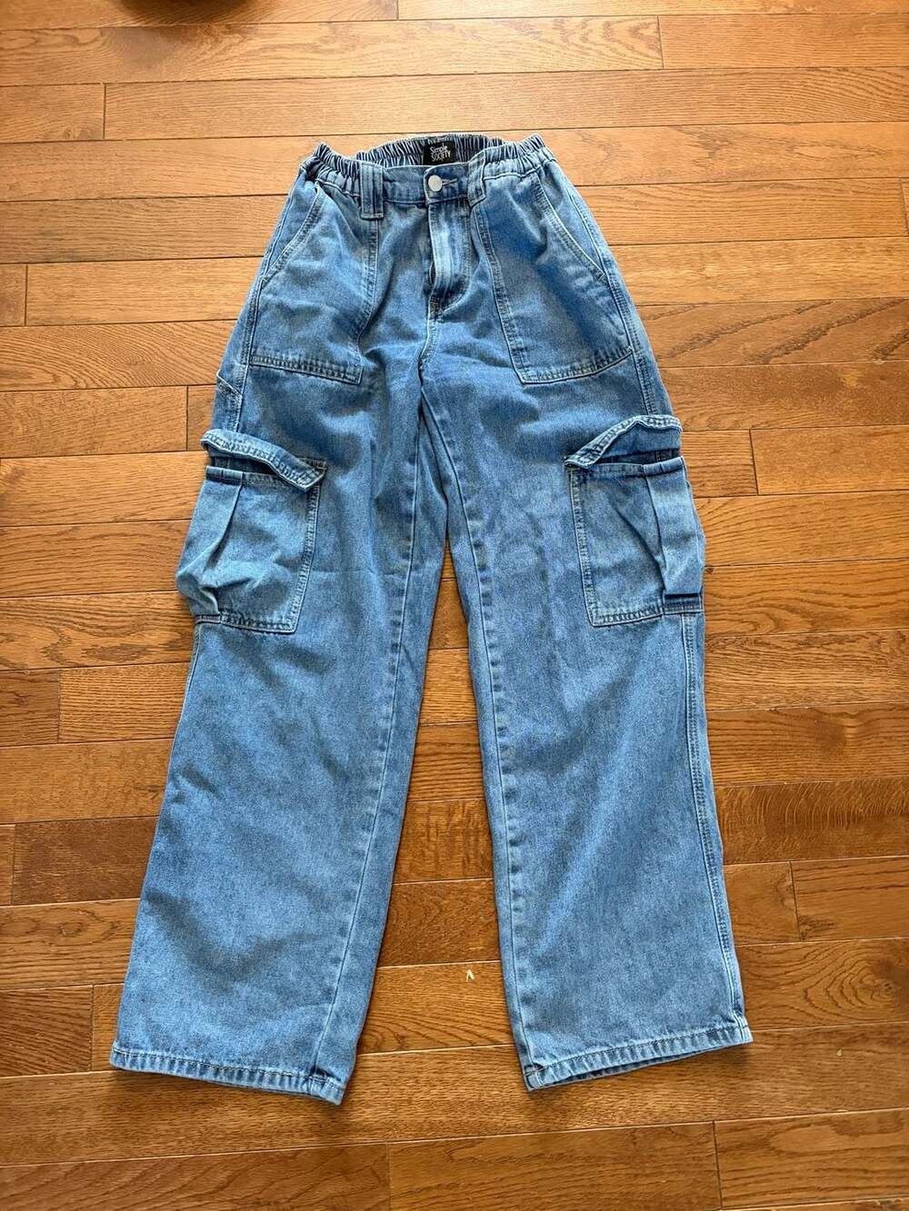 Simple Society Light Blue Cargo Jeans Size 7/28